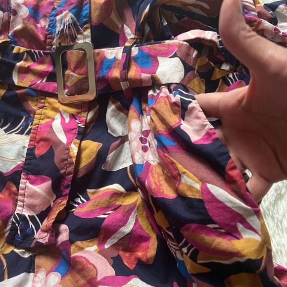 Fate Floral Long Sleeve Belted Romper - Retro Mod Print Playsuit - Size M - Picture 5 of 8